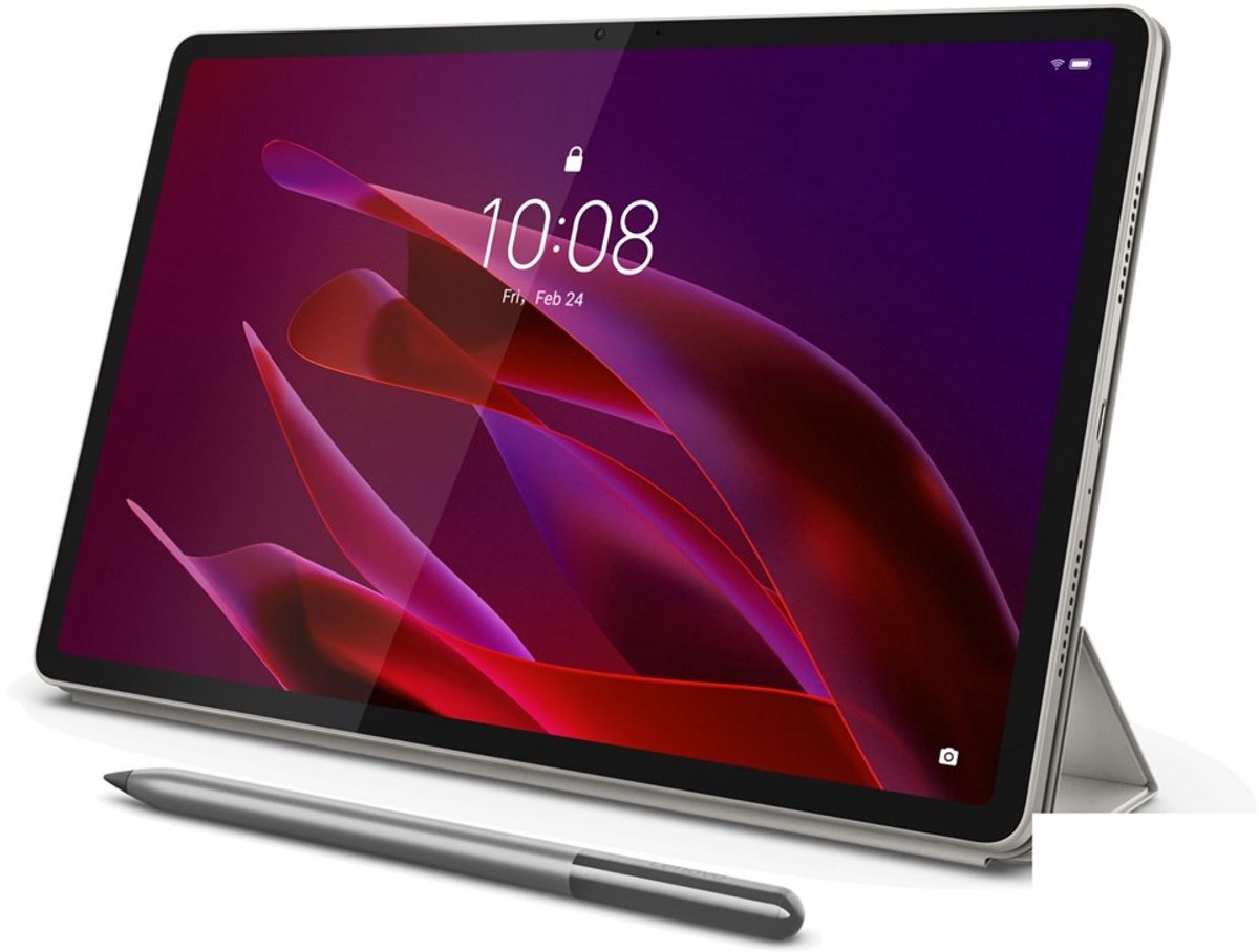 Lenovo Yoga Tab QCM8650Q - Tab QCM8650Q Serie - 11.1 inch - 8/256GB WiFi - Seashell - 3.2K 144 Hz - Met Rysik en Toetsenbord (0198158755542)