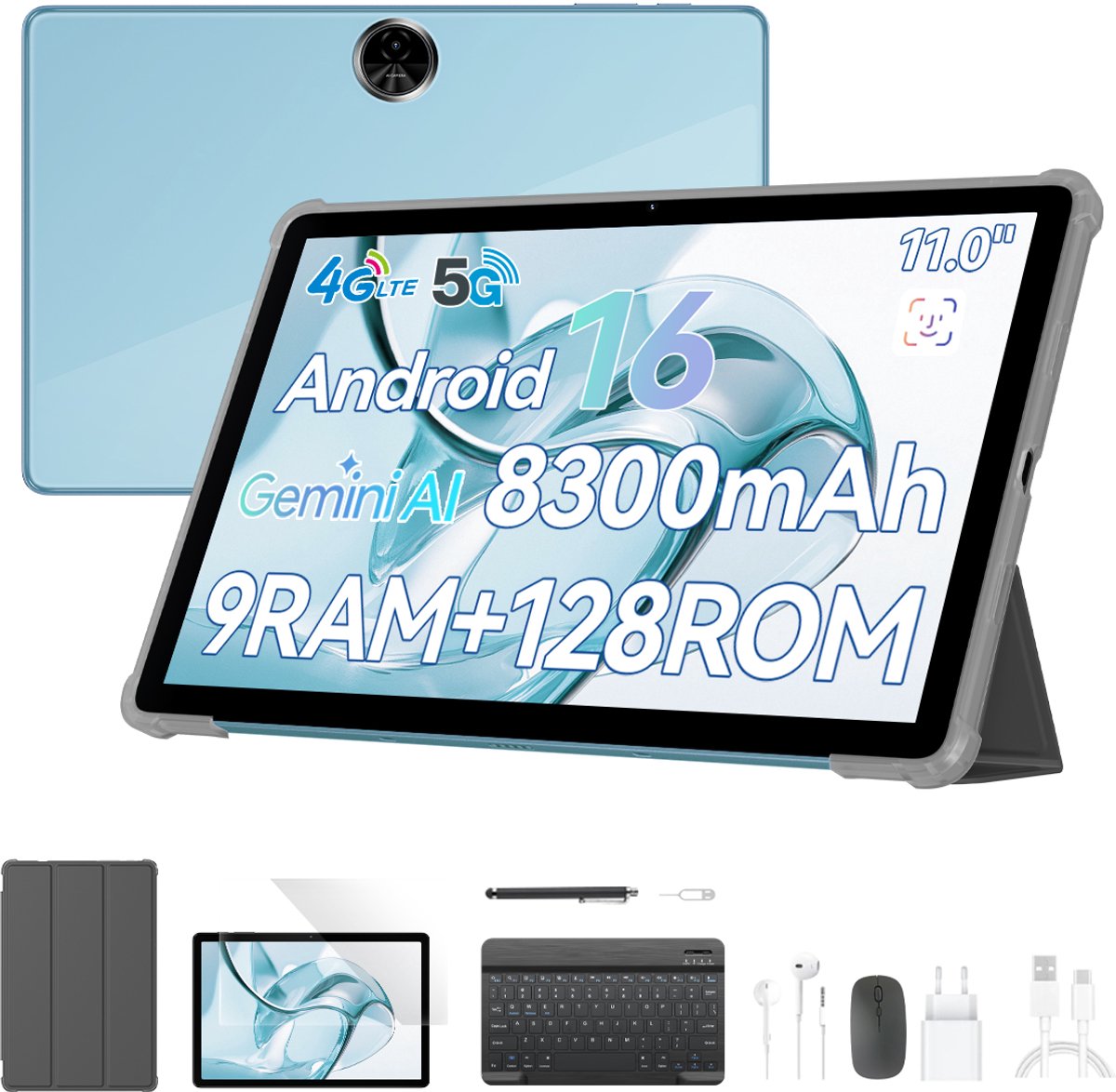 Blackview ZENO5 Tablet - 12GB RAM - 128GB ROM- 8300mAh- Android 16 - Blauw (0810201776730)
