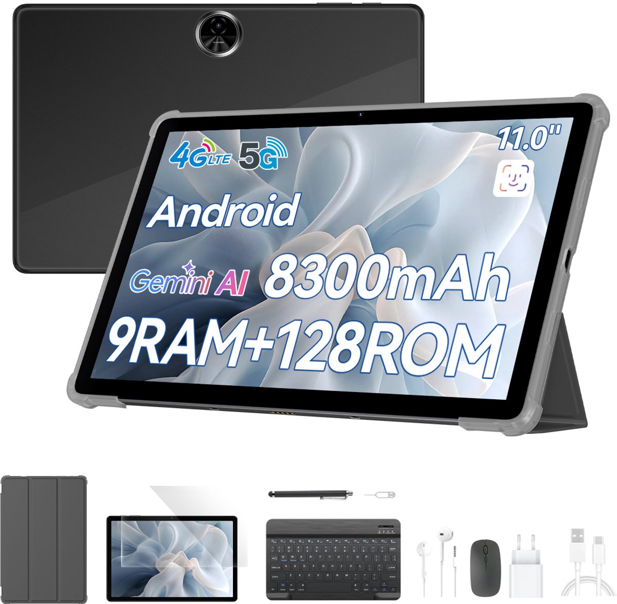 Blackview ZENO5 Tablet - 12GB RAM - 128GB ROM- 8300mAh- Android 16 - Zwart (0810228351255)