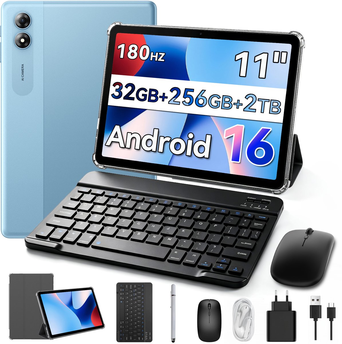 ExcitPower T70 Tablet - 32GB RAM - 256GB ROM - Android 16 - Blauw (0810201778031)