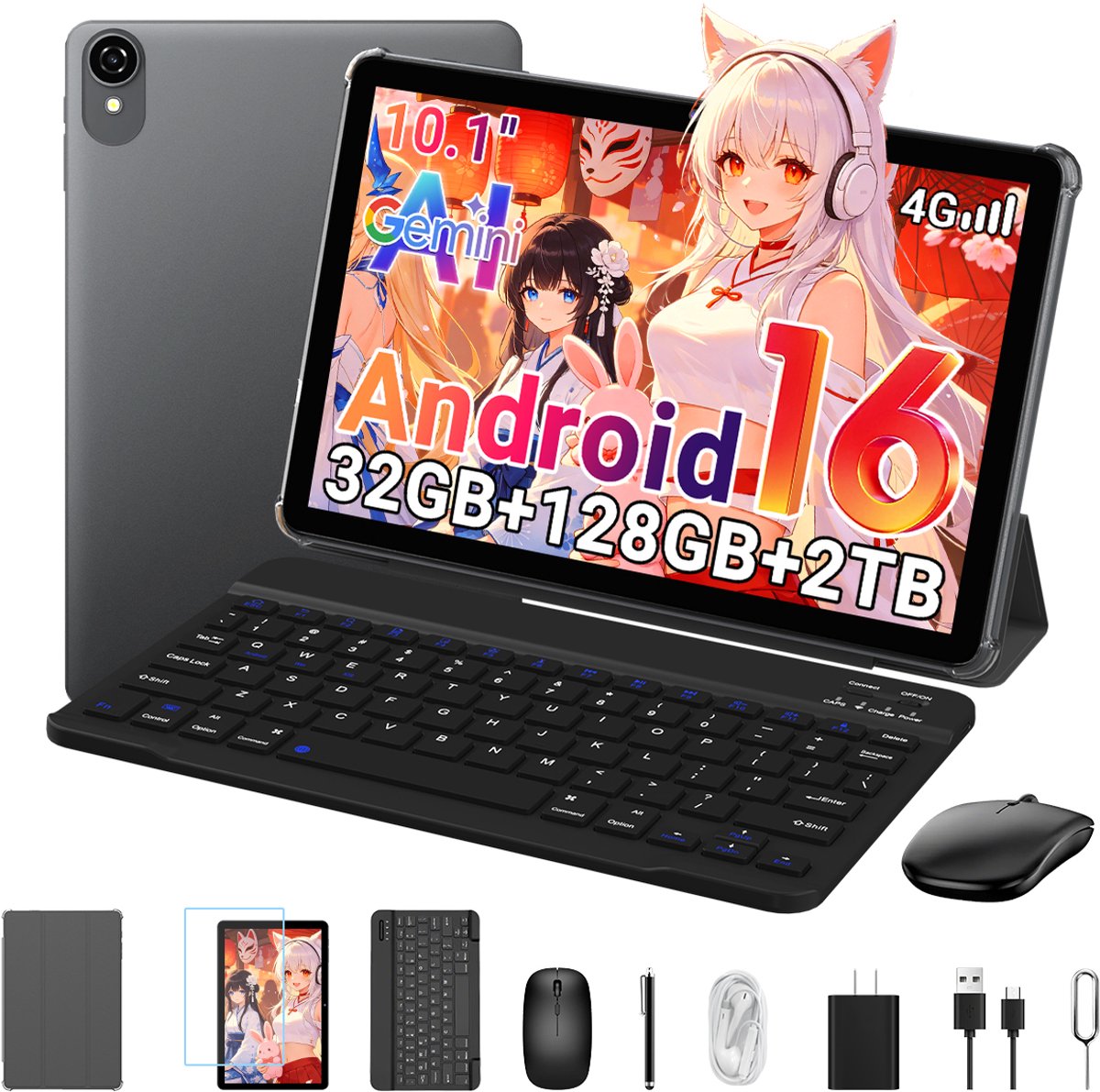 ExcitPower W80 Tablet - 32RAM - 128ROM - 6000mAh - Grijs (0810228351453)
