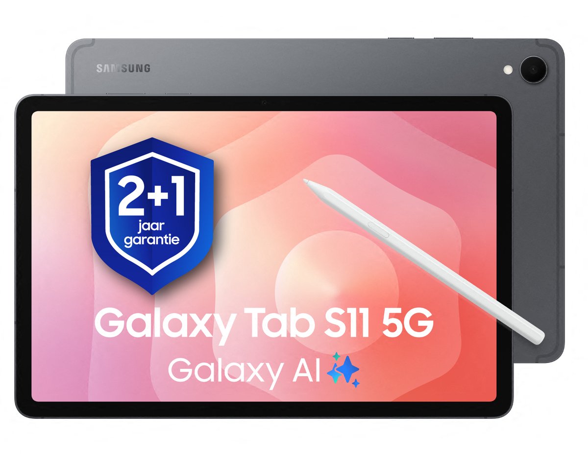 Samsung Galaxy Tab S11 5G - 128GB - Gray + 1 jaar extra garantie (8806097864158)