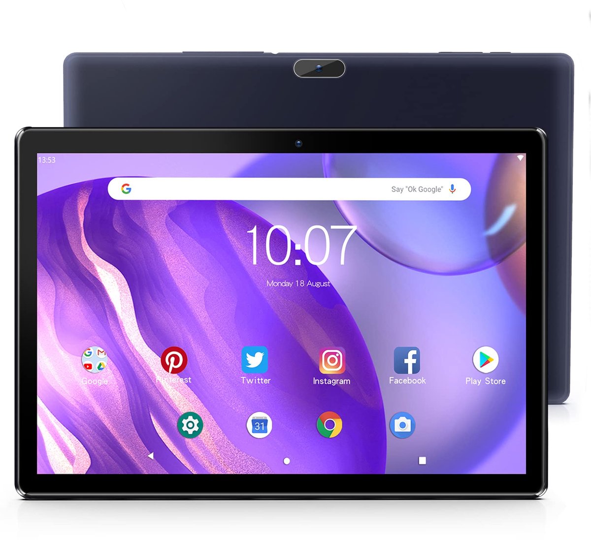 SnelShoppen - 10 Inch Tablet Android 10, 3G Phone Tablet, 32 GB Quad Core, SIM, 6000 mAh Batterij, 8 MP Camera, Wifi, GPS, Bluetooth, USB Type C, Zwar (2467166350857)