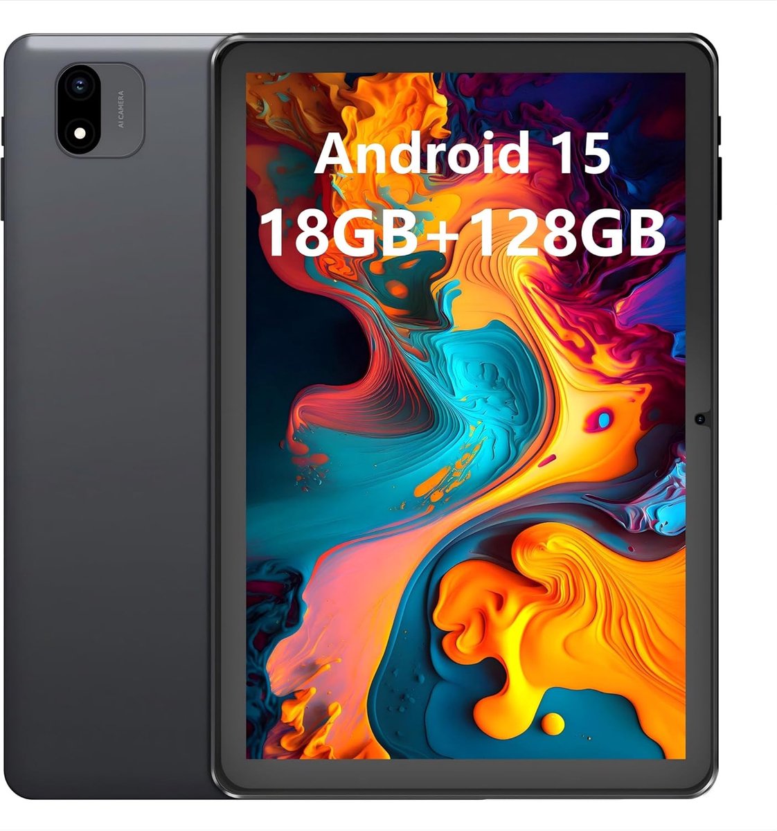 SnelShoppen - Android Tablet 10.1 Inch - 18GB RAM, 128GB ROM, 1TB Expand, 1280x800 IPS HD Touchscreen, 6000mAh Batterij, Bluetooth, Dual Camera, GMS, (2224250334335)