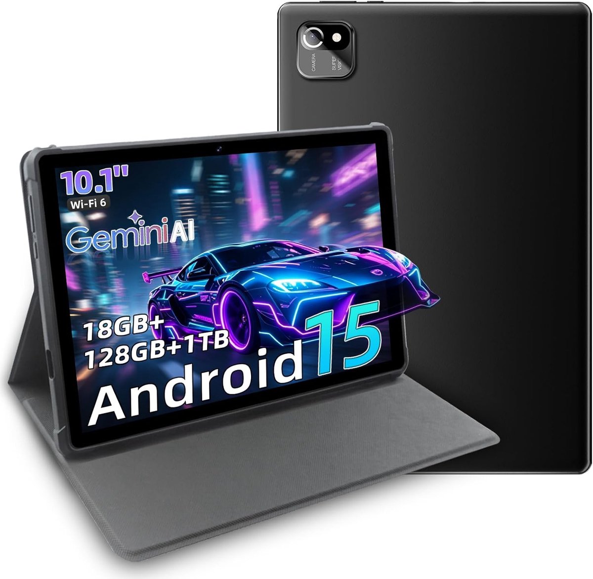 SnelShoppen - Tablet Android 10.1 Inch Grijs voor Entertainment en Studie, 18GB RAM 128GB, T30 Octa-Core, IPS Display, 6000mAh, WiFi 5G, GPS, Face ID, (2149954071921)