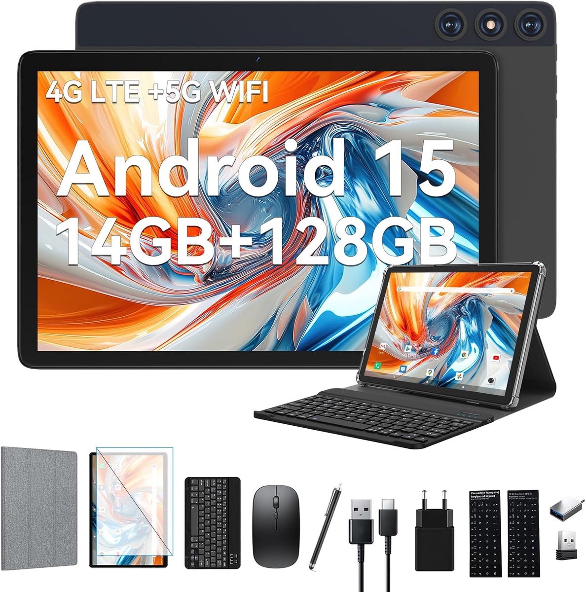 Tablet 10 Inch - 4G LTE met 2 SIM en 1 SD Slot - 1080FHD Scherm - Ideaal voor Werk en Entertainment - SnelShoppen (2621381544600)