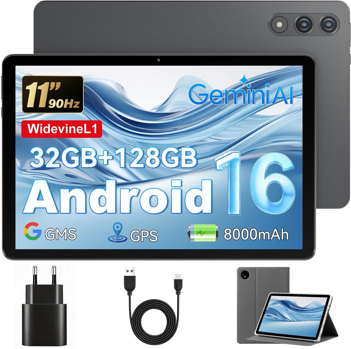 Android 16 Tablet 11 Inch met Hoes, 32GB+128GB, T7250 Octa-Core, 8000mAh - ShopVlot (2552064180672)